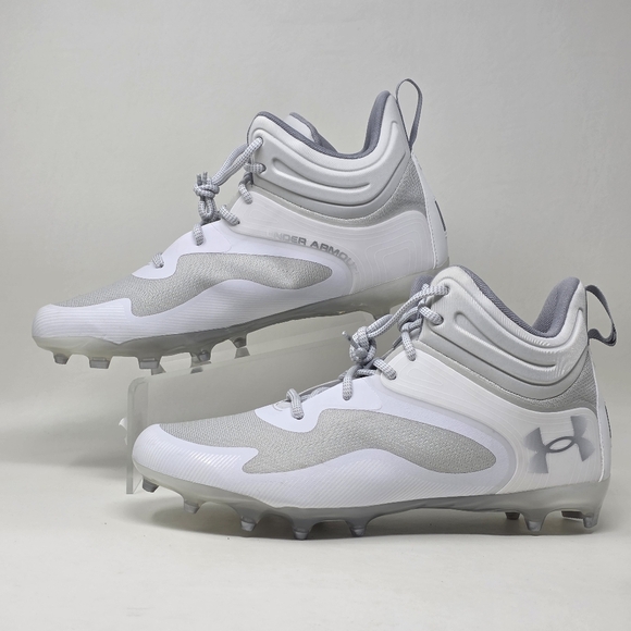 Under Armour Command MC Mid UA Lacrosse Cleats White 3025639-100 Mens Sz 13 New - Picture 3 of 10